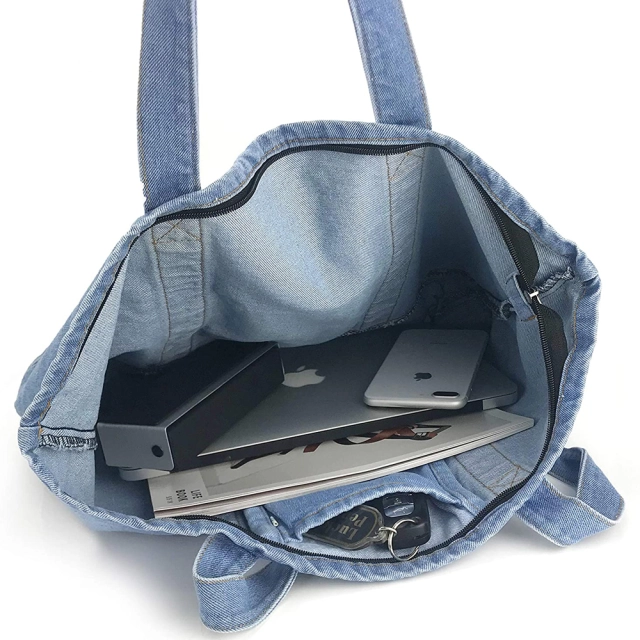 Detail view of the extra large canvas tote bag for wholesale review