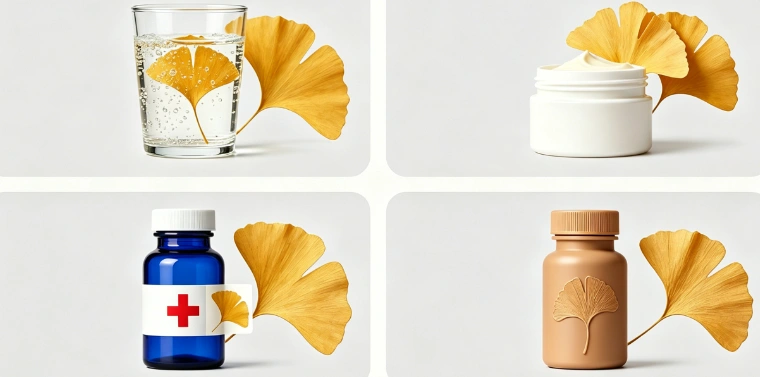 bulk ginkgo biloba extract powder sealed packaging natural background