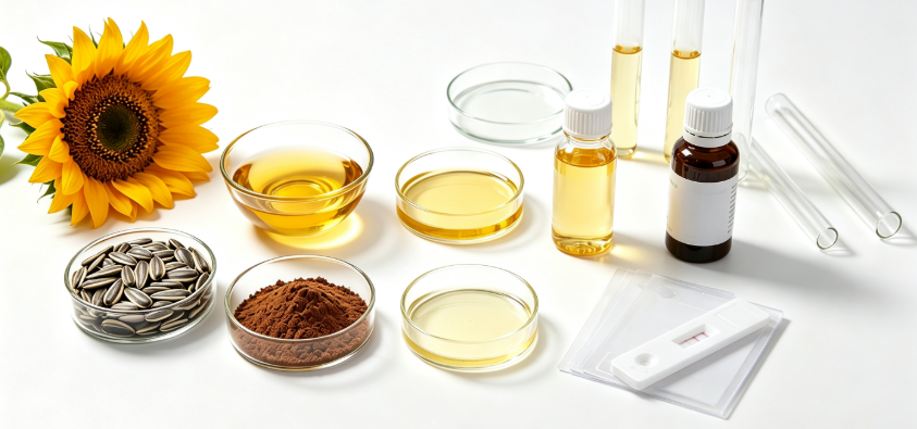 sunflower extract powder close up natural light