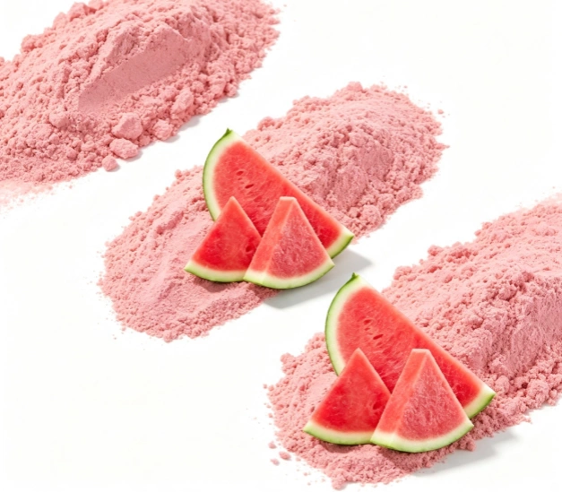 fresh watermelon cut open showing red flesh and white rind natural background