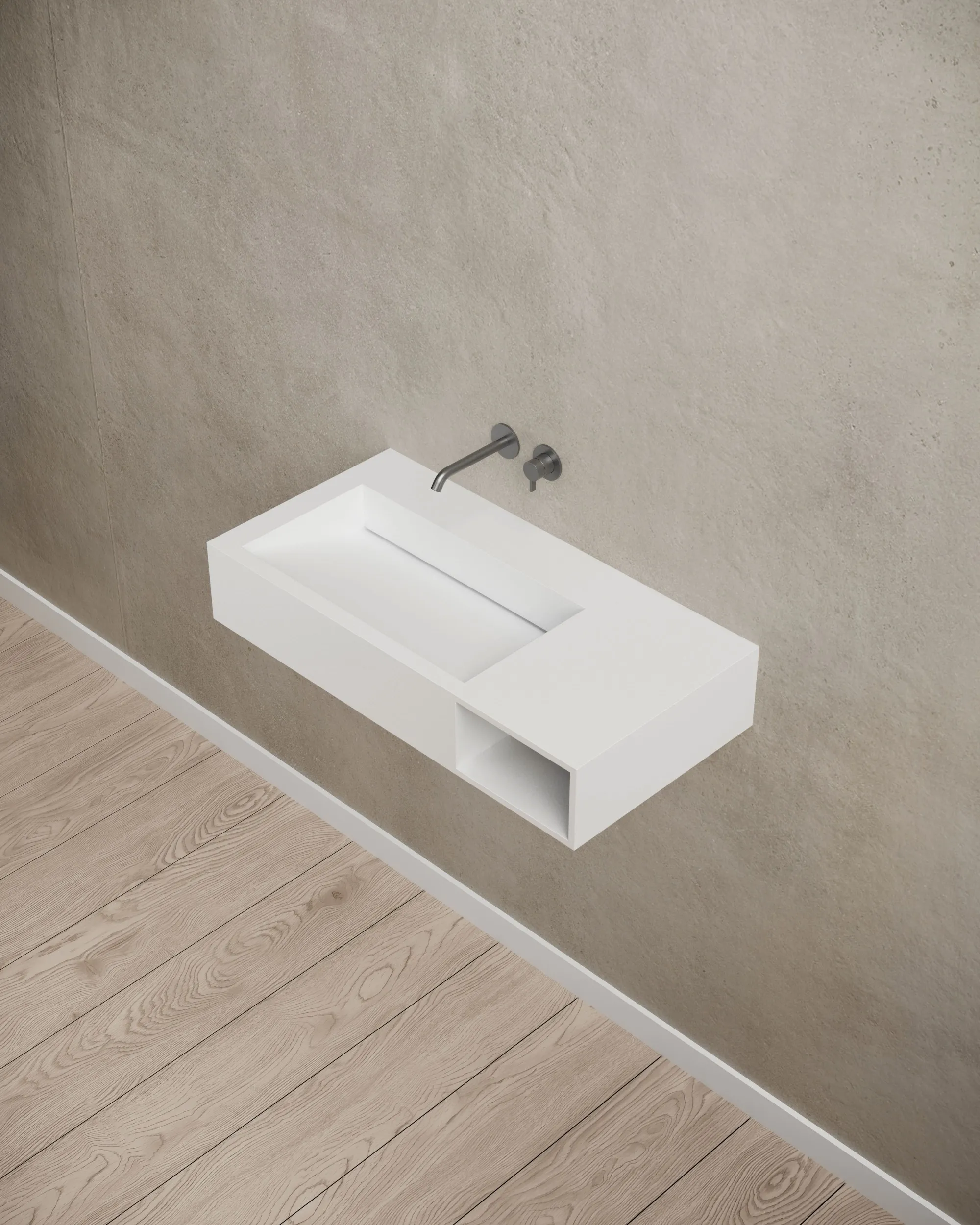 Vacuum casting process for T&W solid surface basins