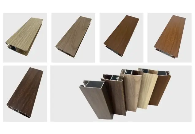Wood grain aluminum profiles