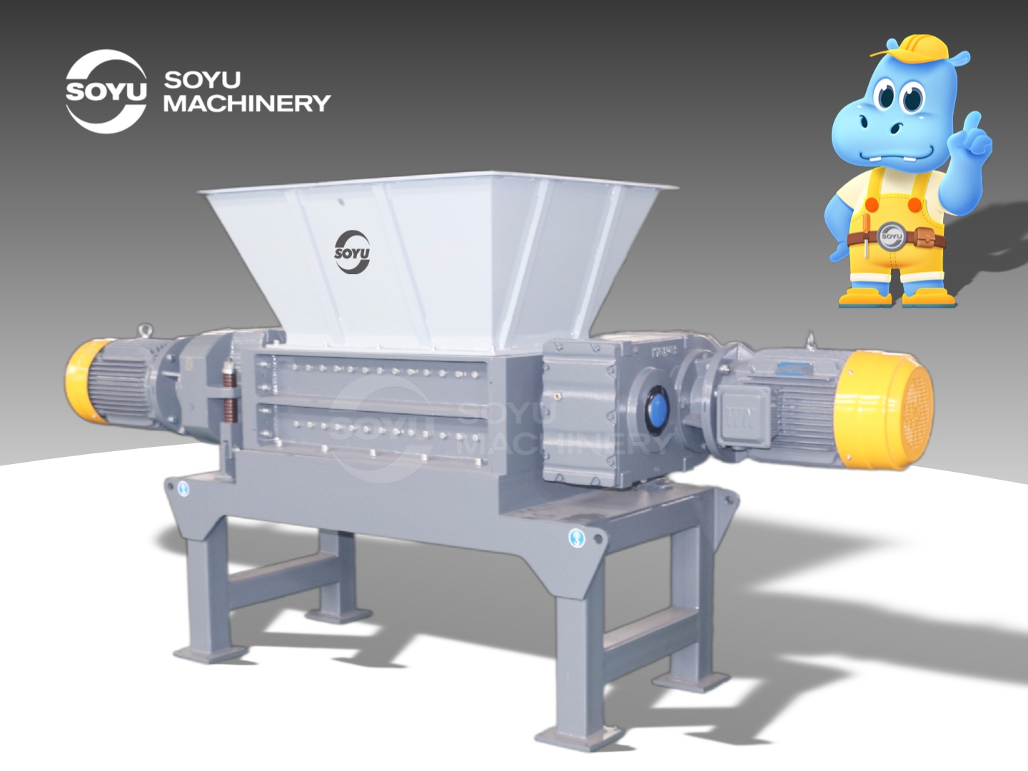 Dual shaft shredder processing LFP battery cathode rolls