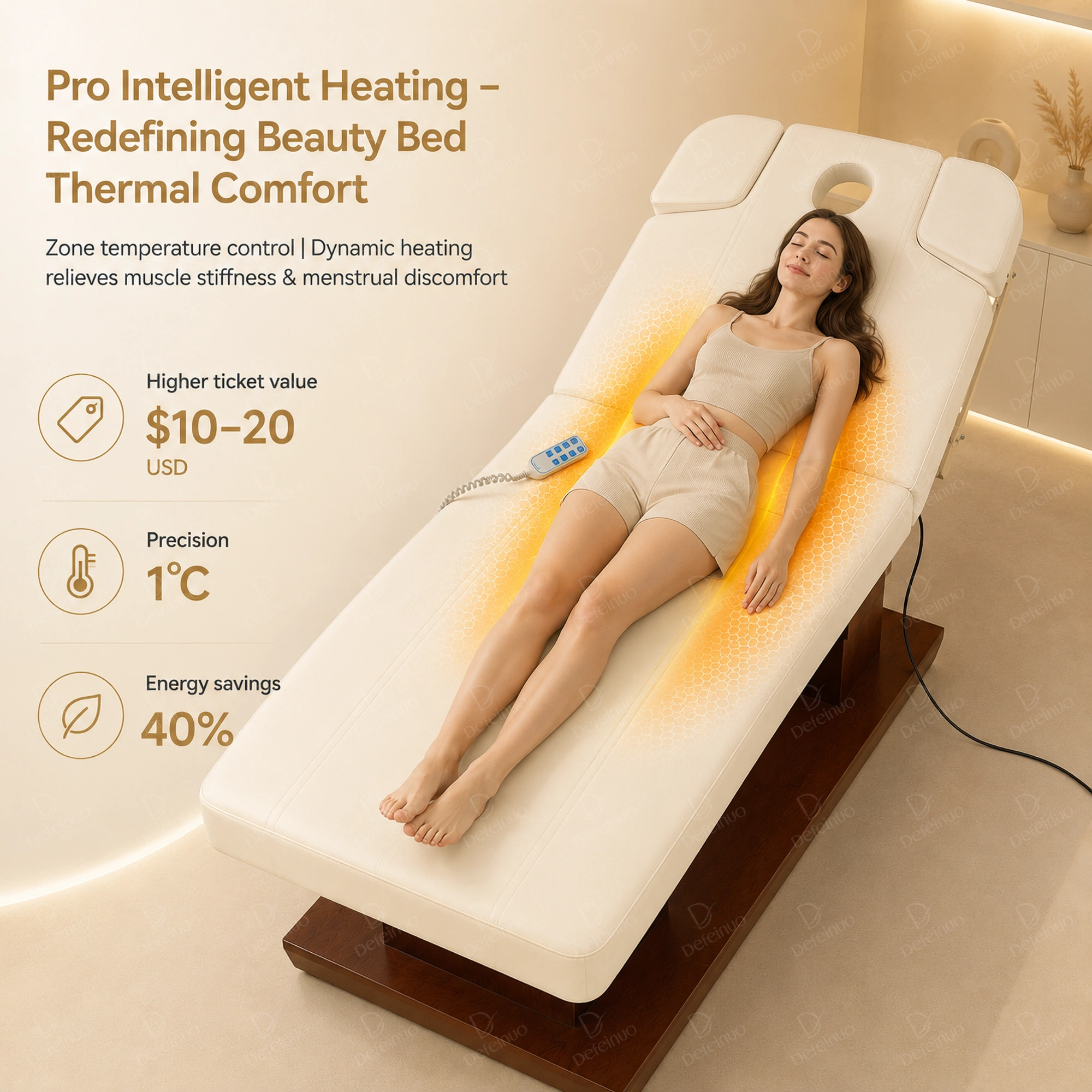 DN0012 PU beauty bed image for daily upholstery care planning