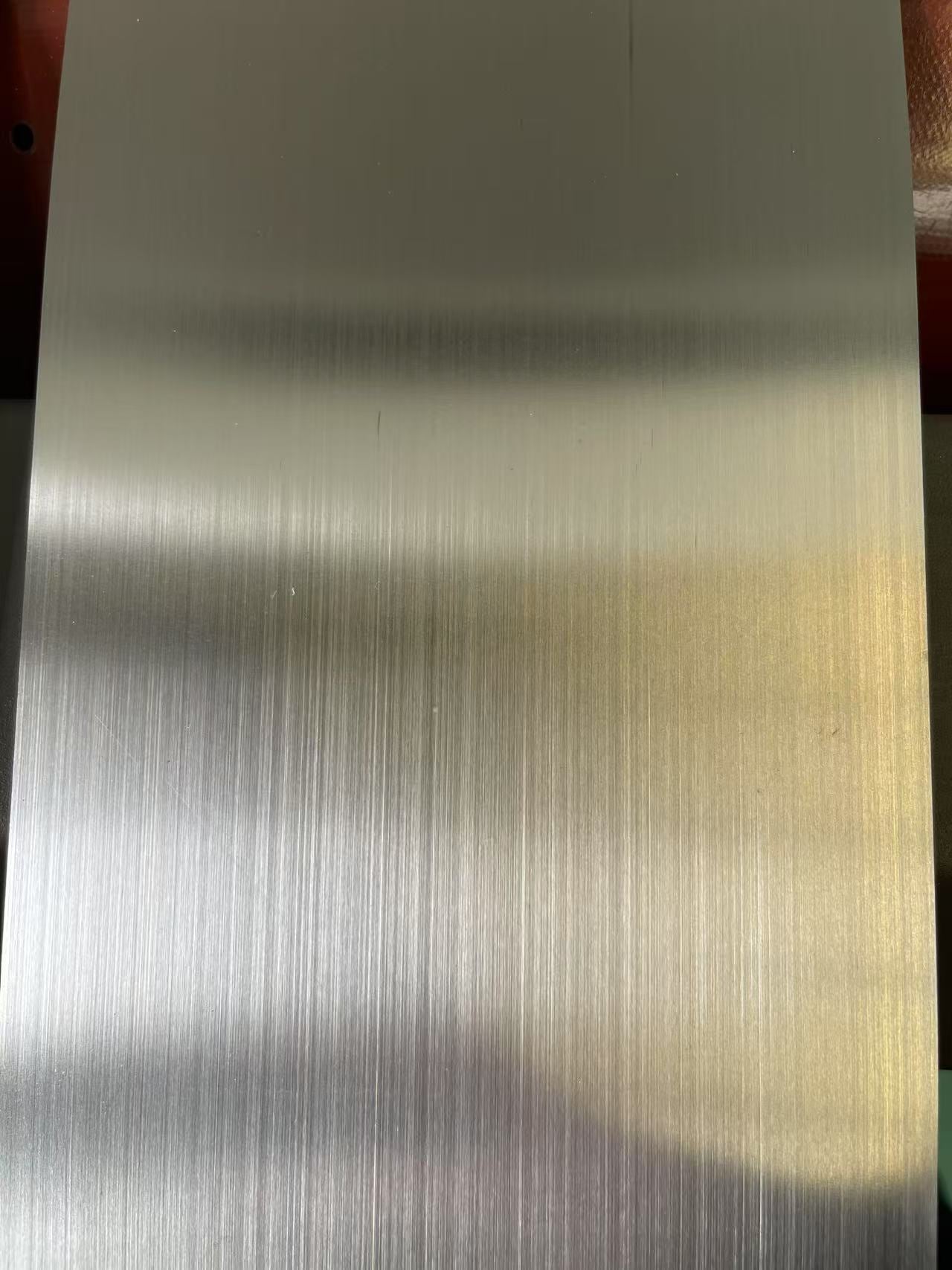 Brushed strip surface examples — Directional grain close-up