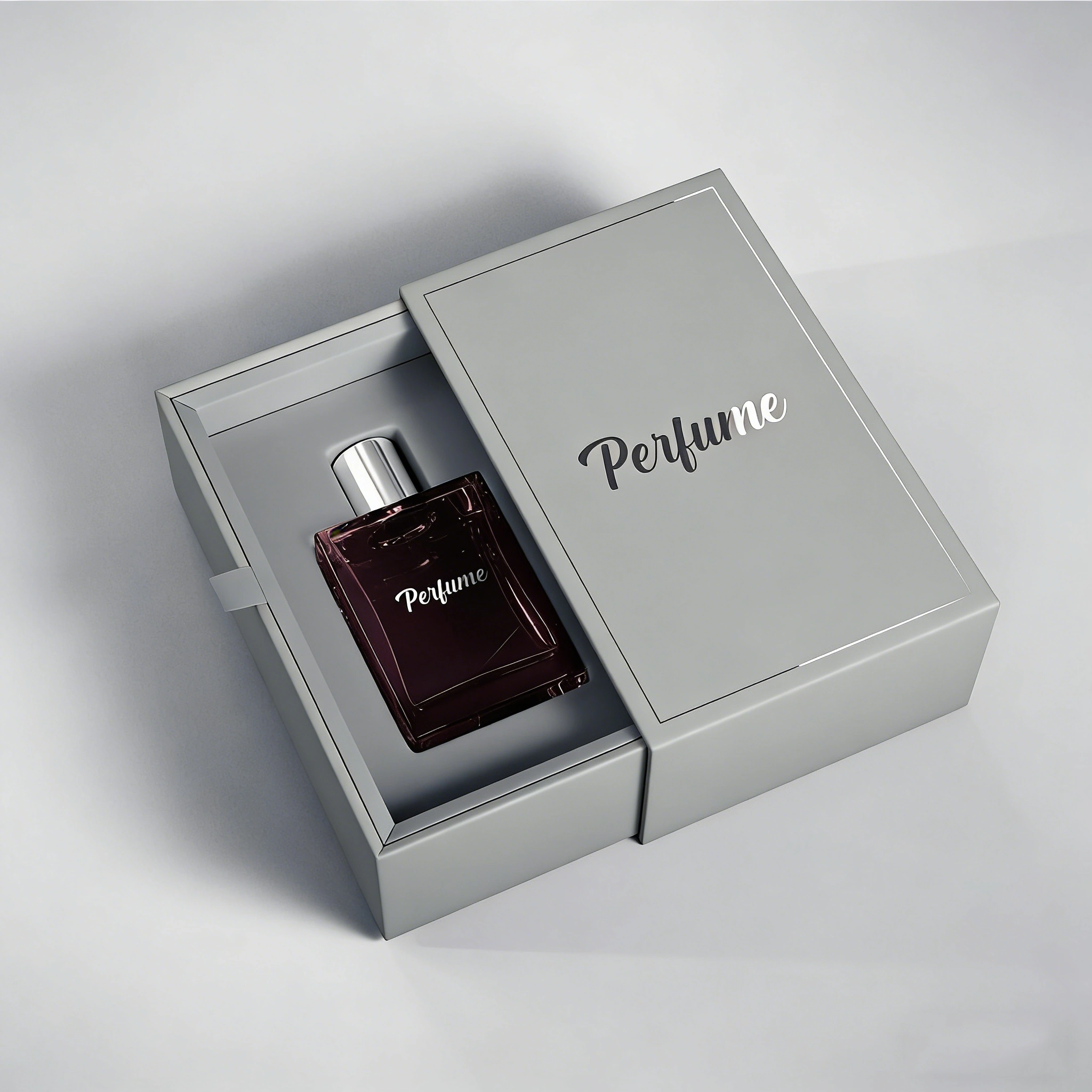 Custom Small Perfume Drawer Boxes | Luxury Sliding Rigid Gift Packaging with Ribbon