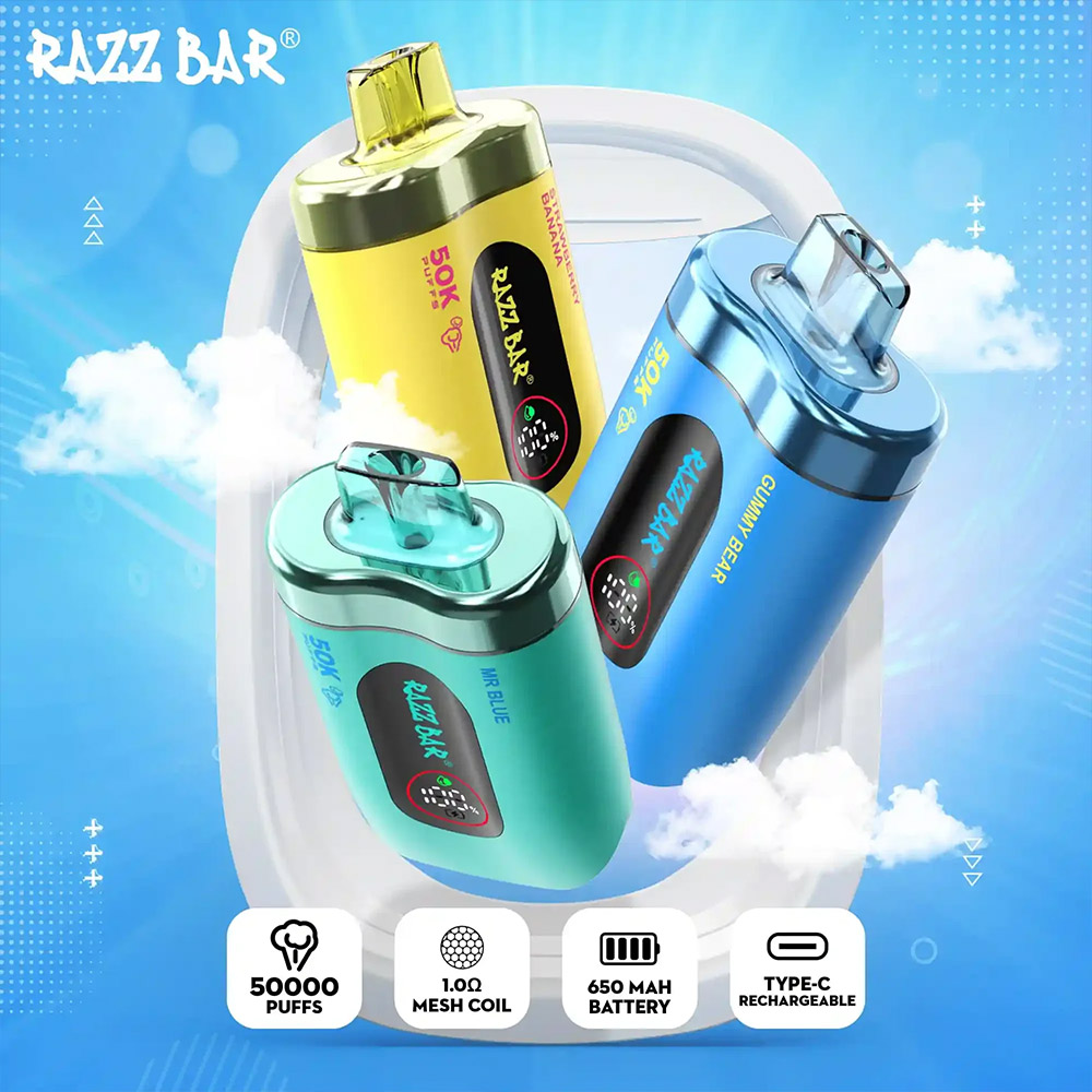 RAZZ BAR 50K Puffs Disposable Vape Pen Pre-Filling E Cigarette EU Warehouse Bulk Wholesale