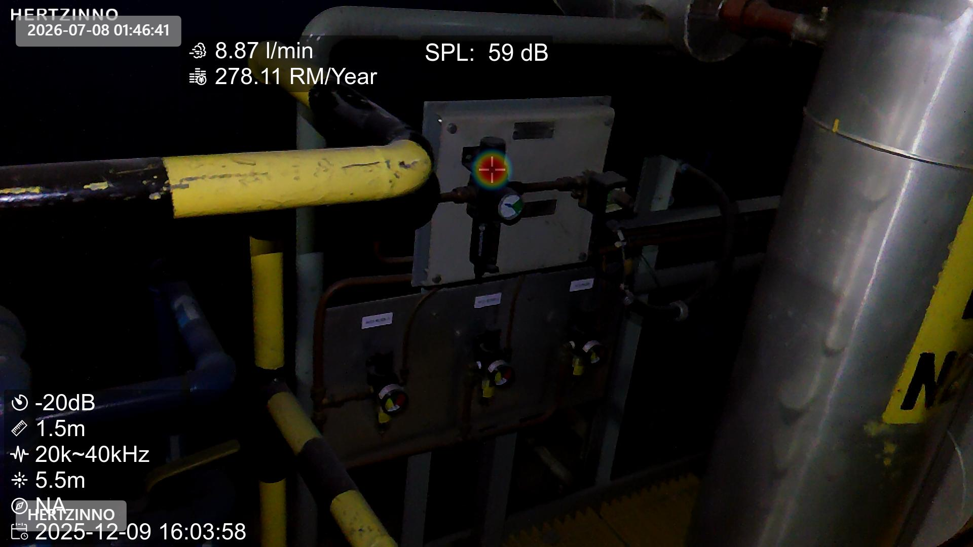 gas leak located by acoustic camera from hertzinno