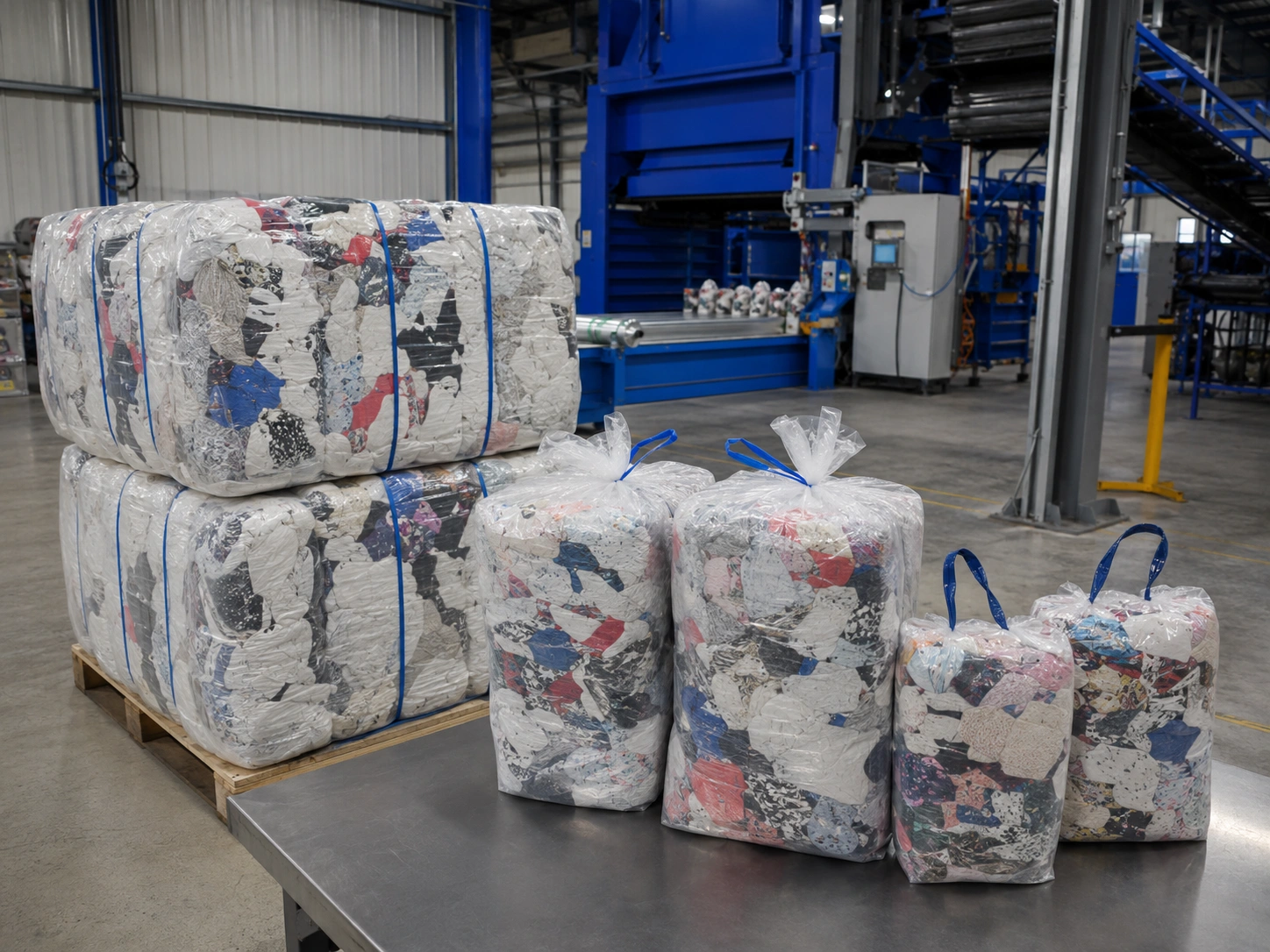 Compressed packaging for industrial wiping rags