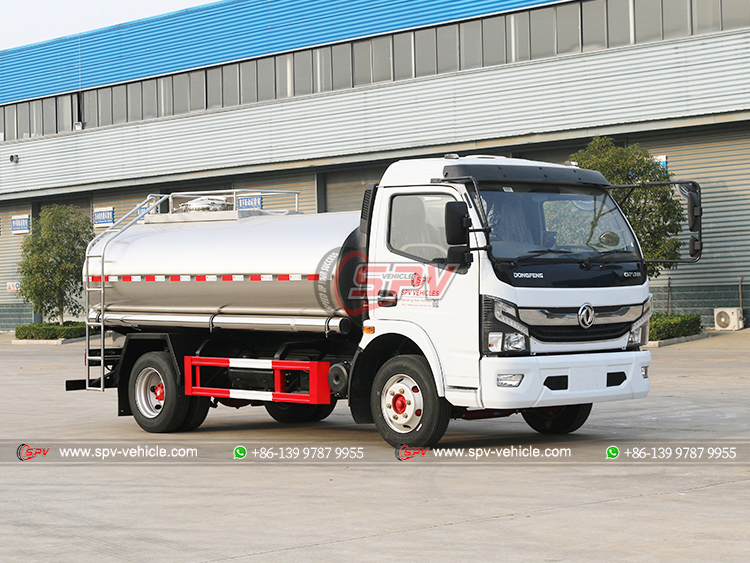 DONGFENG 5,000Liters Stainless Steel Milk Delivery Truck- Left Front Side