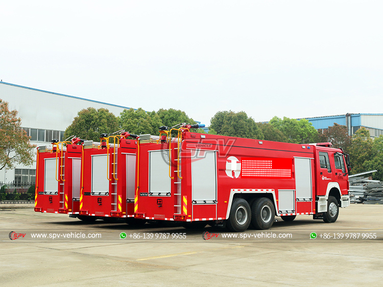 3 Units of HOWO 12,000 Litres Fire Engine Trucks - Rear Right