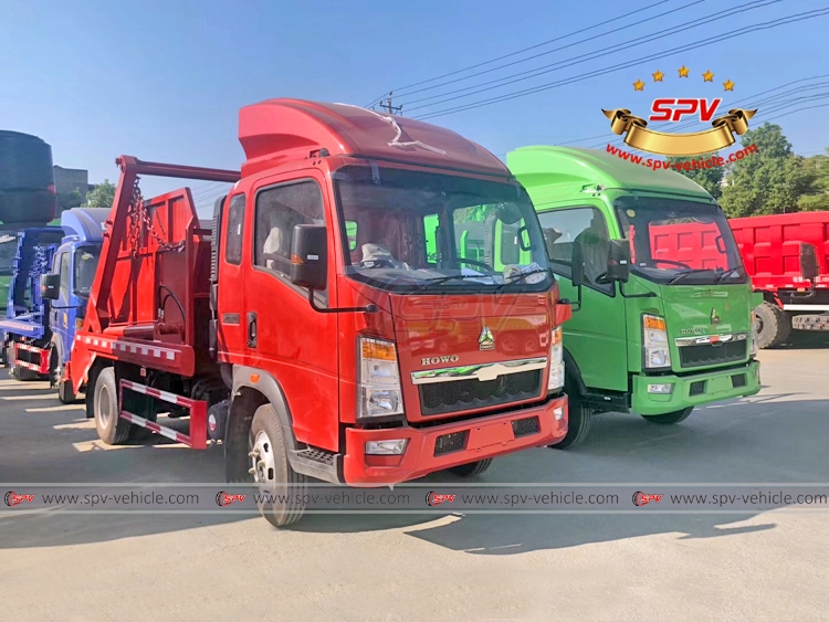 HOWO Skip Loader Trash Truck - Front Right