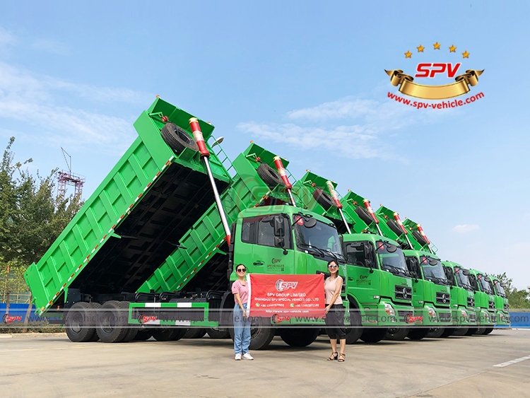 6 Units of DONGFENG Heavy-duty Trash Dump Trucks - Front Right