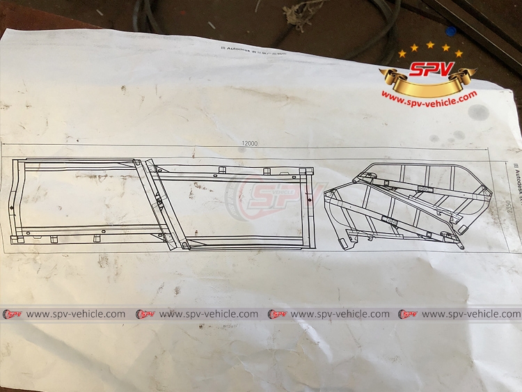 SPV Drawing for 10 CBM Garbage Compactor Body