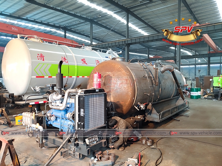 13,500 Litres Combined Sewage Jetting Vacuum Tank SKD