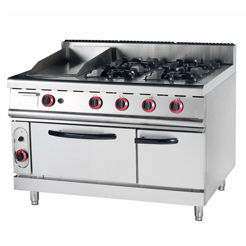 HGR 4-burner gas range with griddle and oven