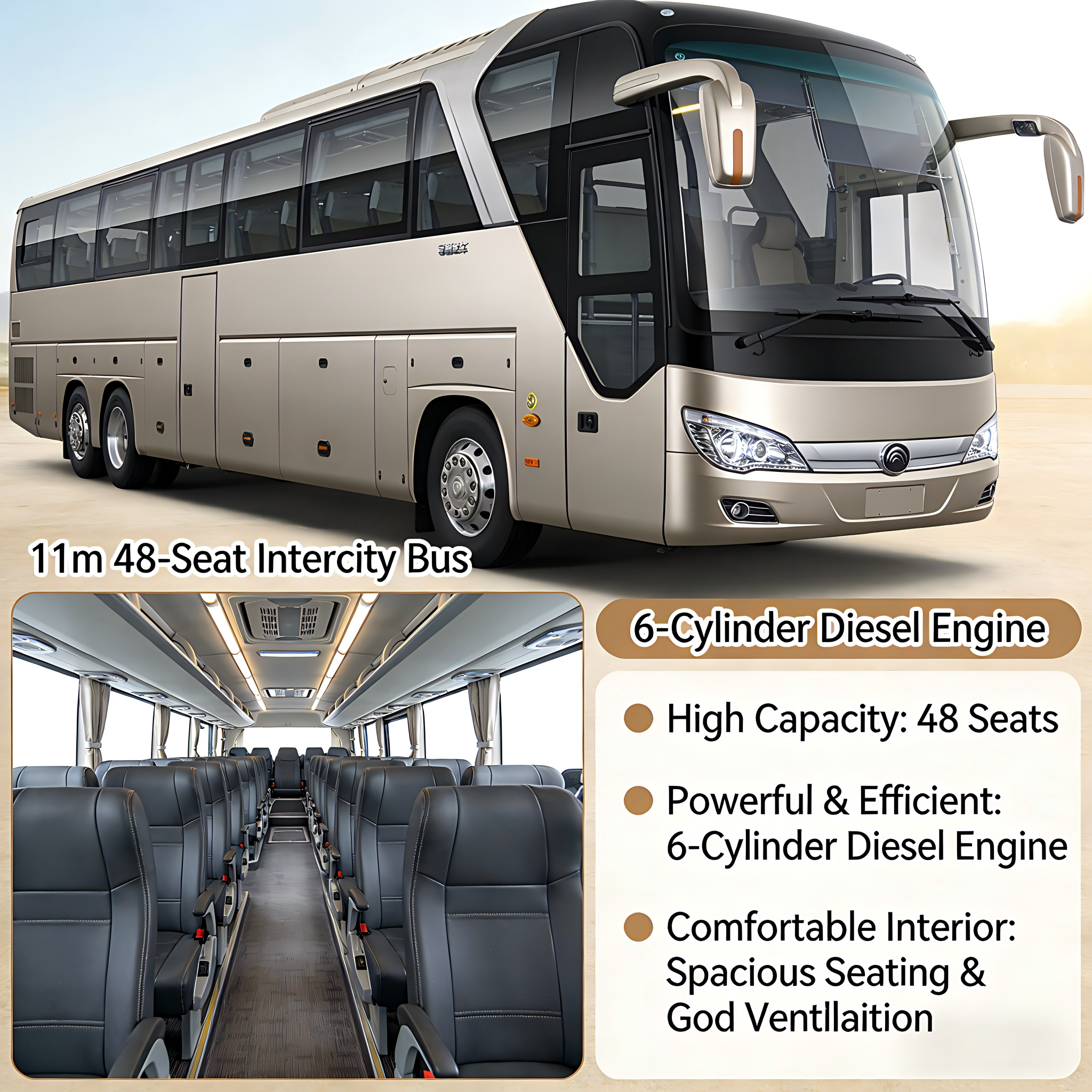 Side view of the 48-seat used bus