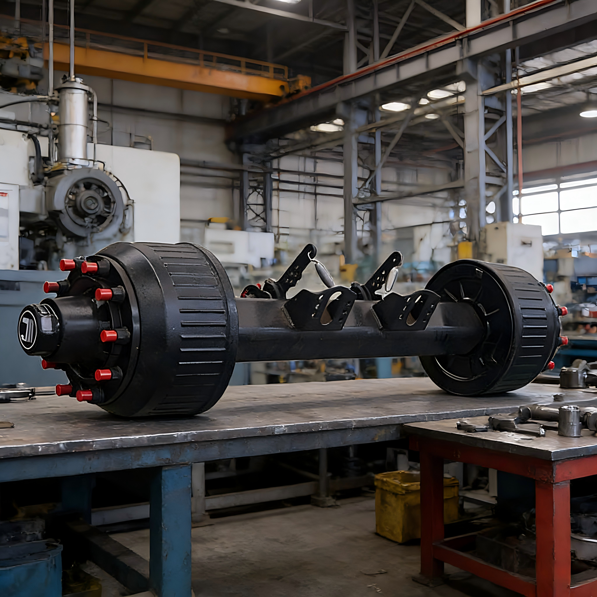 JINSHENG German Type Axle | Heat-Treated Low-Alloy Steel Axle with Wear Detection & Alarm