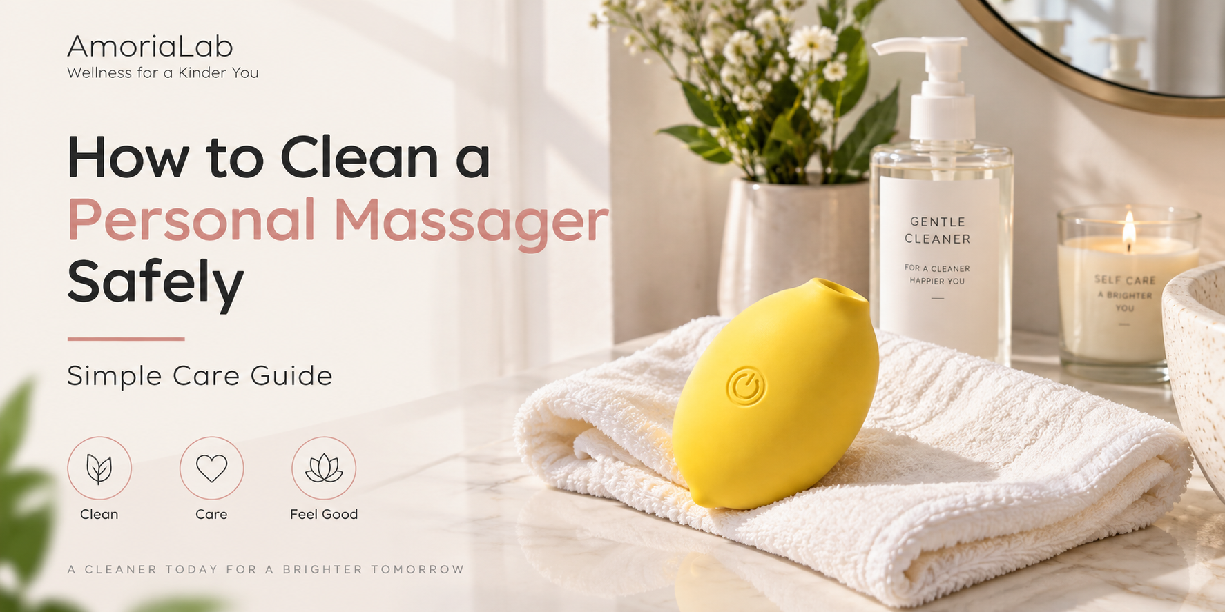 How to clean a personal massager safely - AmoriaLab personal wellness care guide