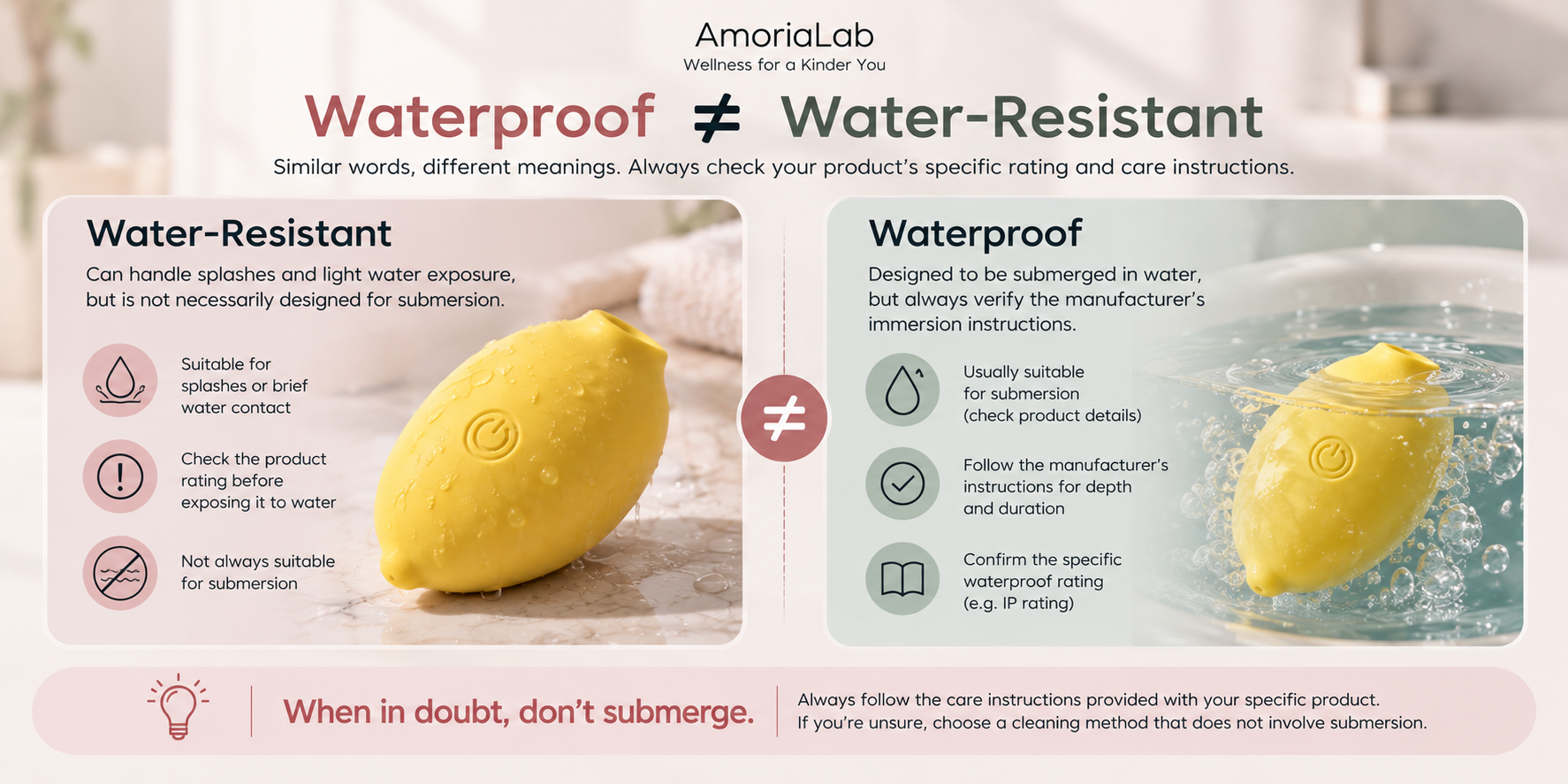 Waterproof versus water-resistant personal massager cleaning guide