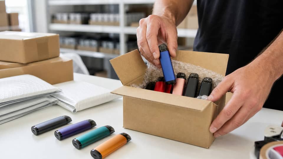 Packing local stock vape devices for fast delivery order