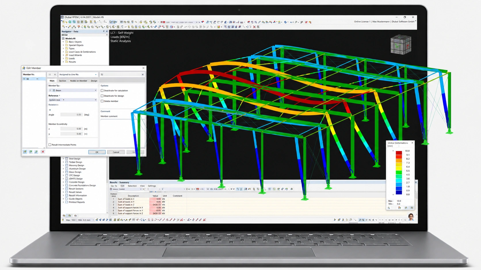Structural design of steel structures with computational analysis
