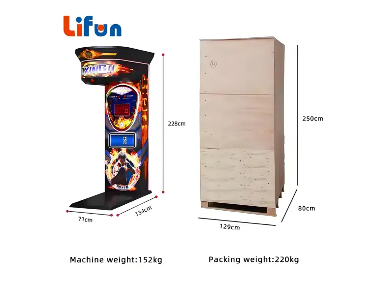 LF-CR25 arcade boxing machine display and cabinet view