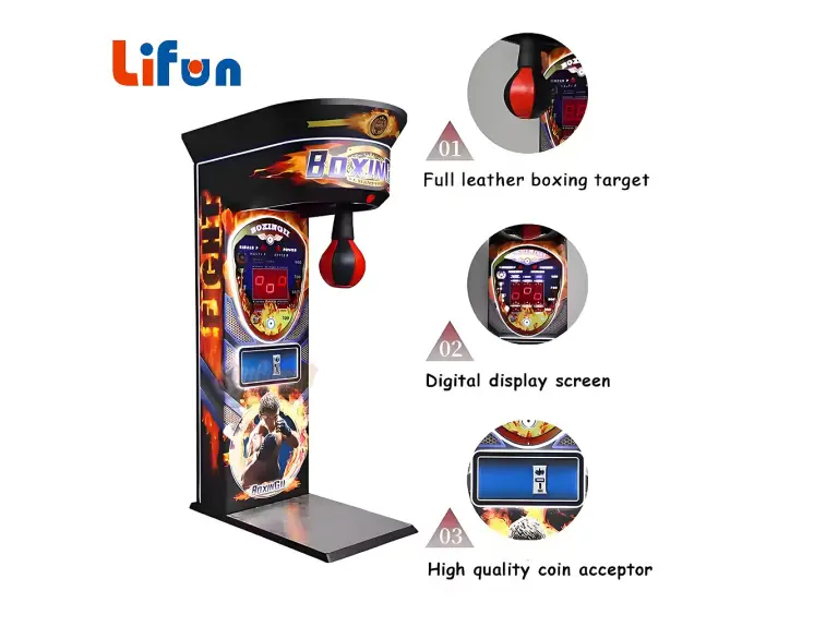 Arcade punching machine cabinet for ticket redemption play