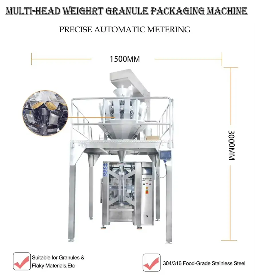 multi-head-weigher-granule-packaging-machine-dimension-specification