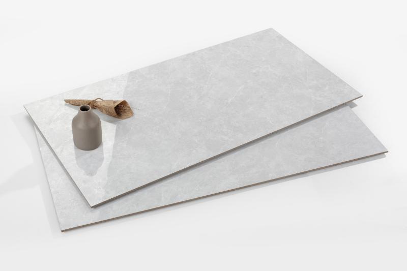 Babylon Grey tile close-up showing glossy finish and veining