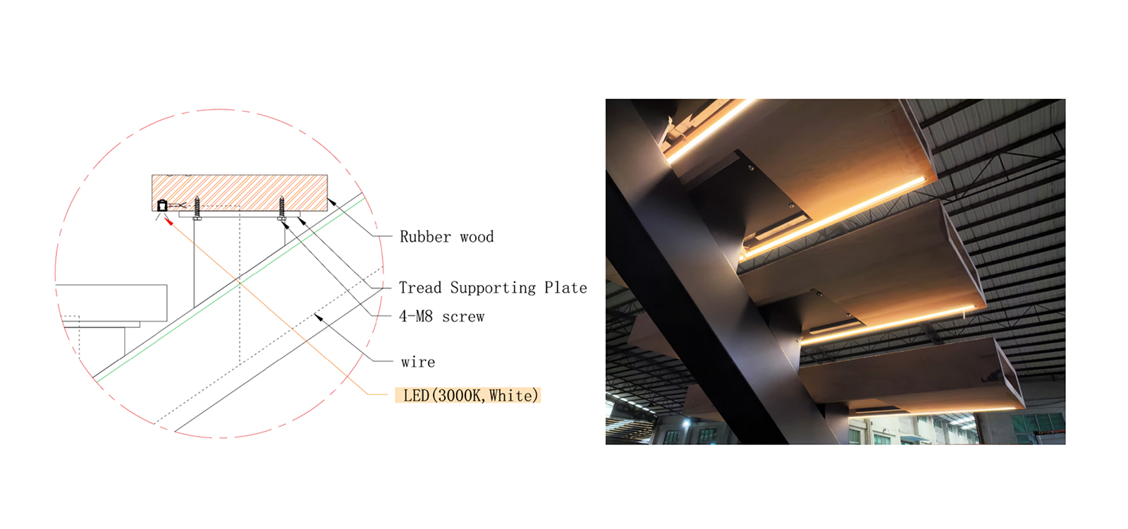 Optional LED strip lighting