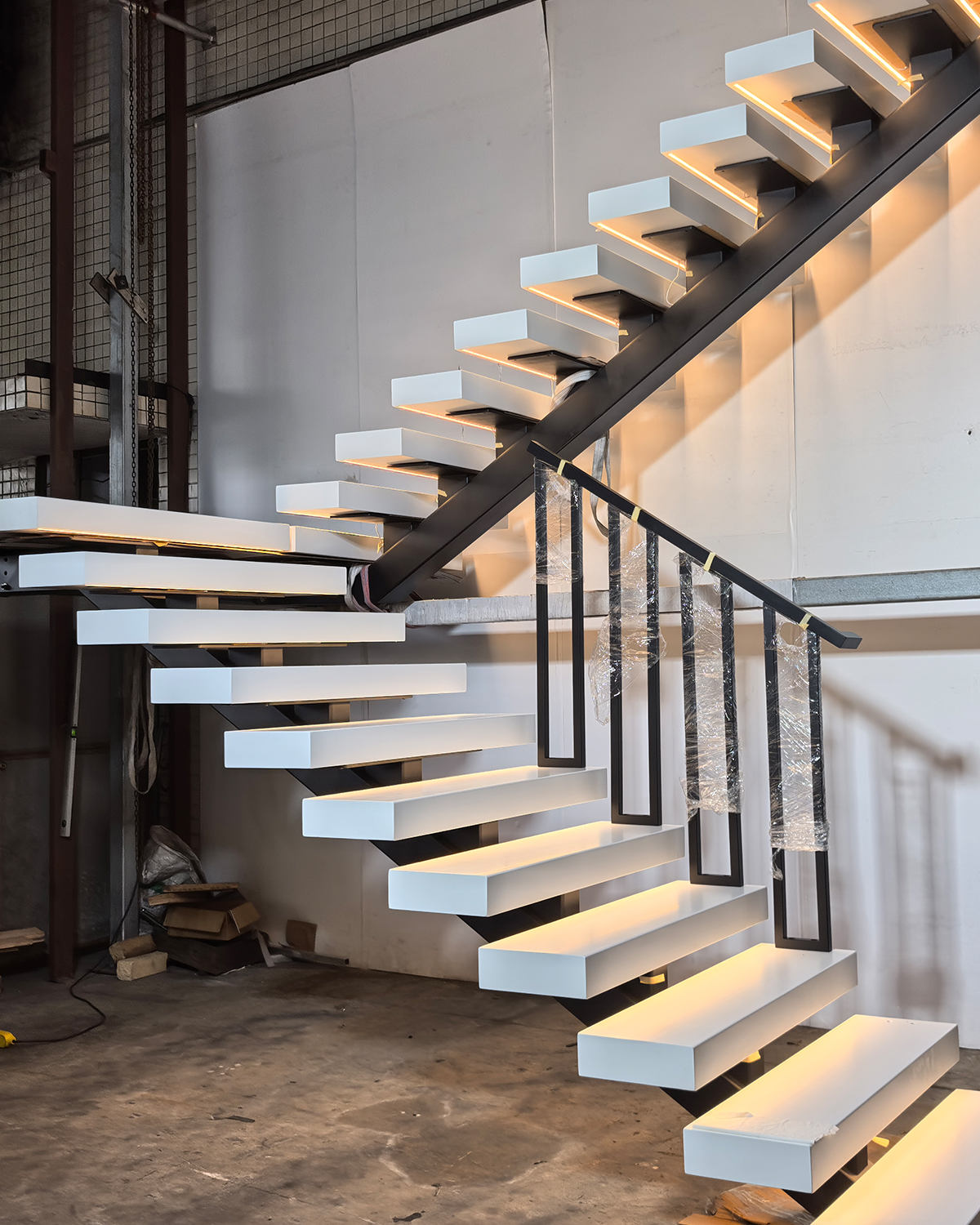 Staircase fabrication and trial assembly