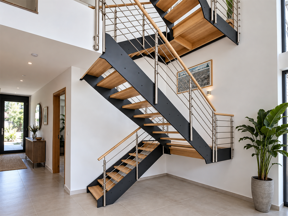 Double Steel Plate Stairs overview
