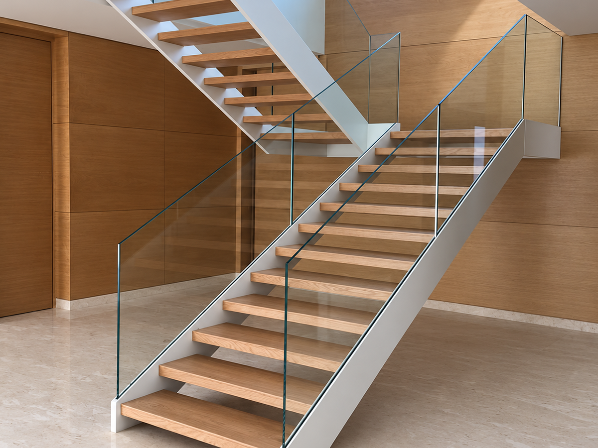 Slotted Type Double Steel Plate Stairs