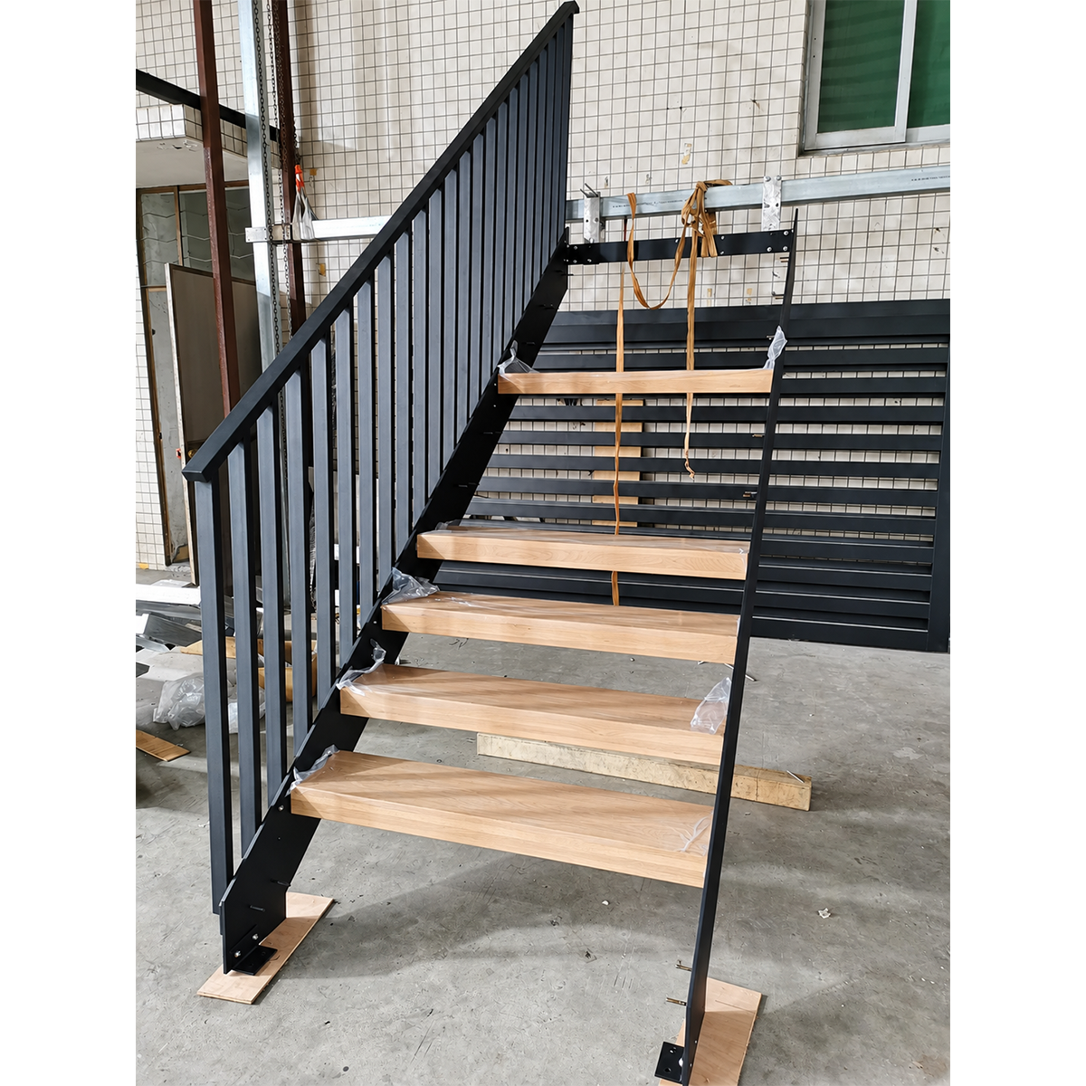Double Steel Plate Stairs fabrication and trial assembly