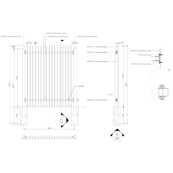 Facade Screen Engineering Drawing
