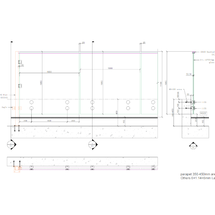Standoff Railing Engineering Drawing