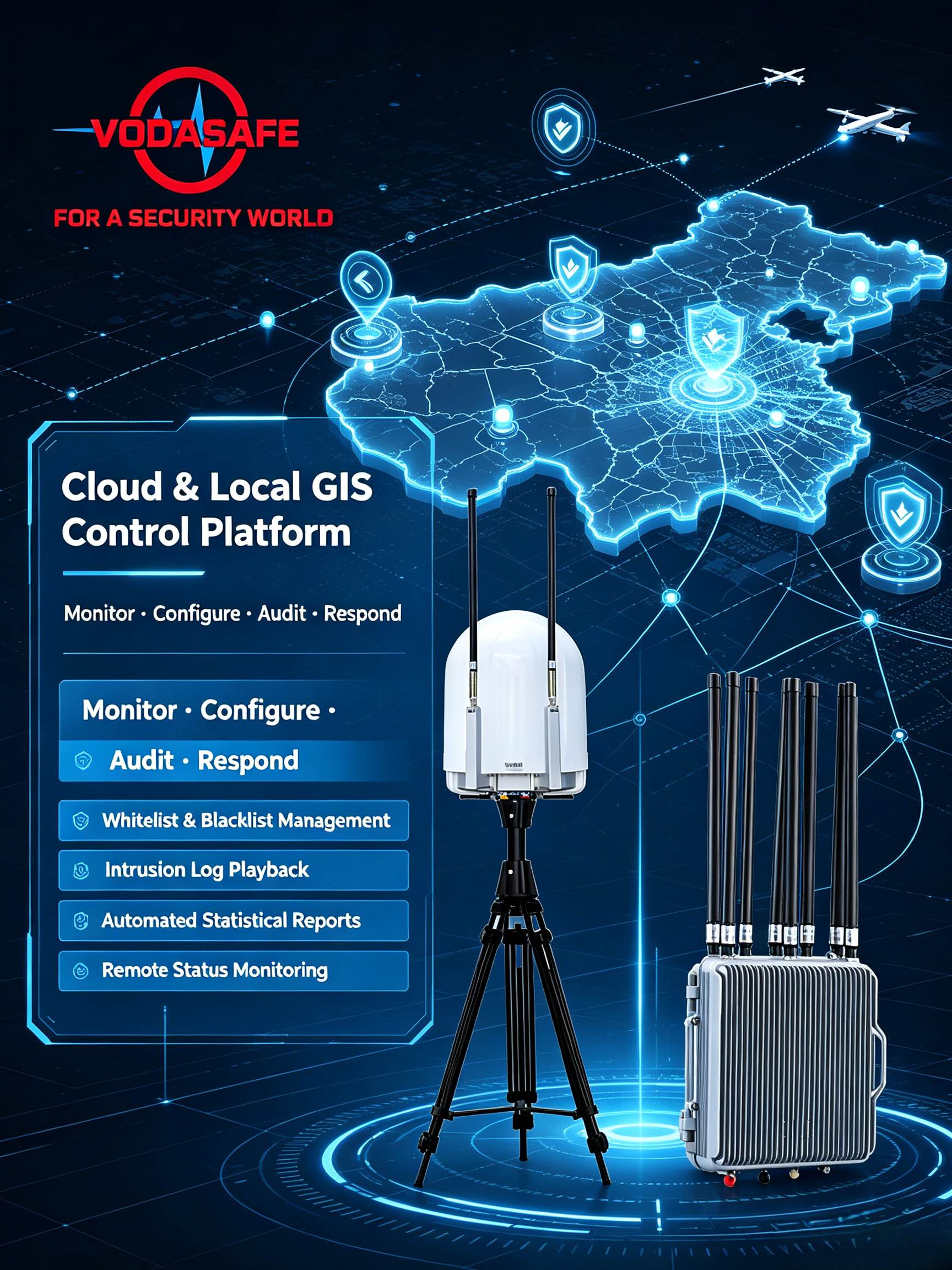 Drone RF Signal Jammer vs-dr200 from vodasafe