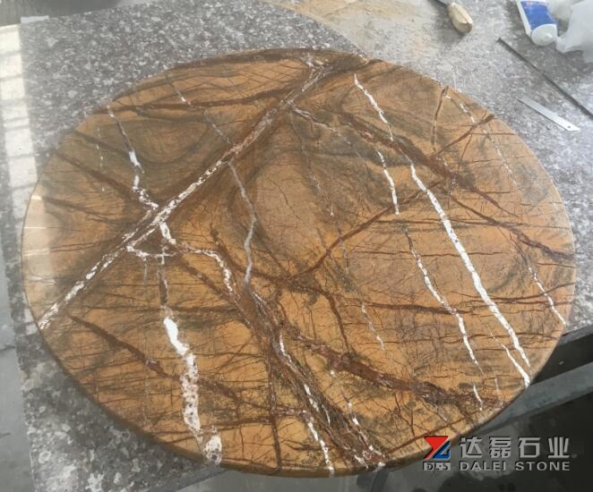 Green And Yellow Granite Table Tops Flat Edge Polished Wholesale Dalei Stone round granite table top.jpg