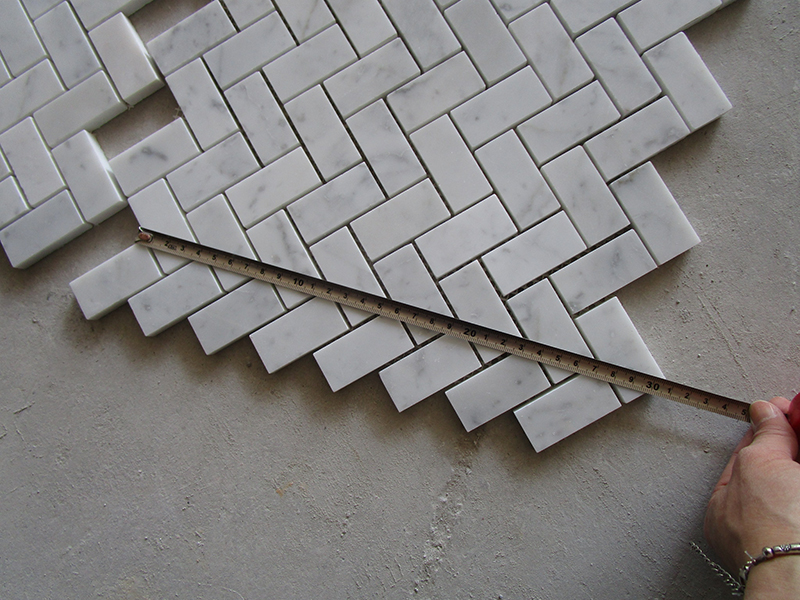 Carrara White Marble Mosaic Tile Polished Carrara Herringbone Mosaic carrara herringbone mosaic.jpg