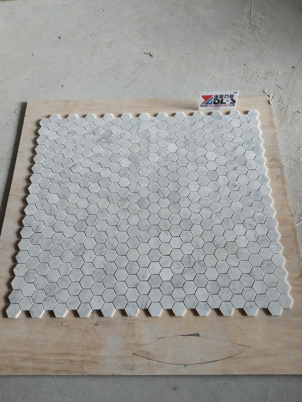 White Carrara Mosaic Tile Marble Mosaic Tile Dalei Stone white carrara mosaic tile.jpg