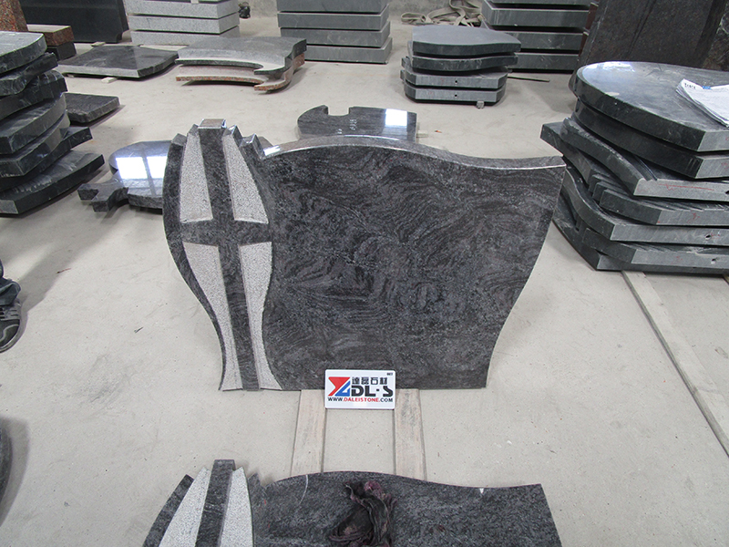Bahama Blue Granite Headstone Poland Style Headstone bahama blue granite headstone.jpg