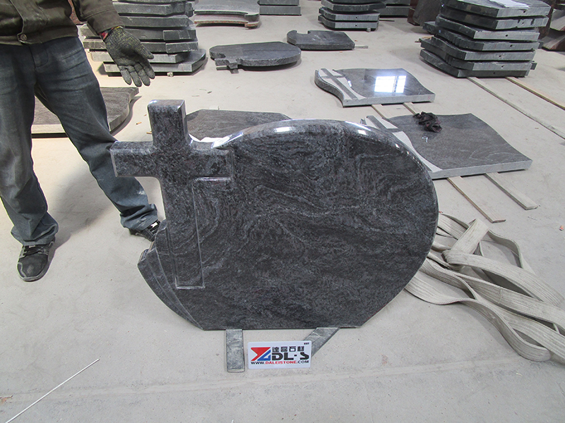 Bahama Blue Granite Headstone Poland Style Headstone bahama blue headstone.jpg
