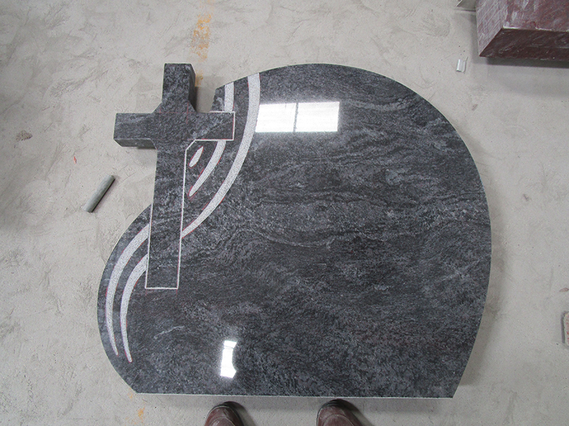 Bahama Blue Granite Headstone Poland Style Headstone bahama blue granite headstone.jpg