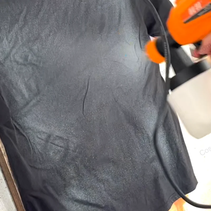 Cosmox DTG tshirt pre treat tshirt with spray gun