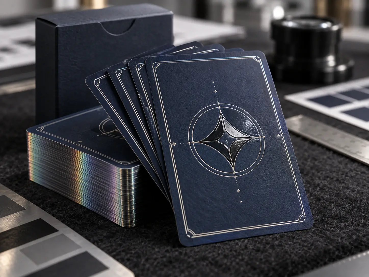 Custom playing cards with precise logo placement and tailored printing effects