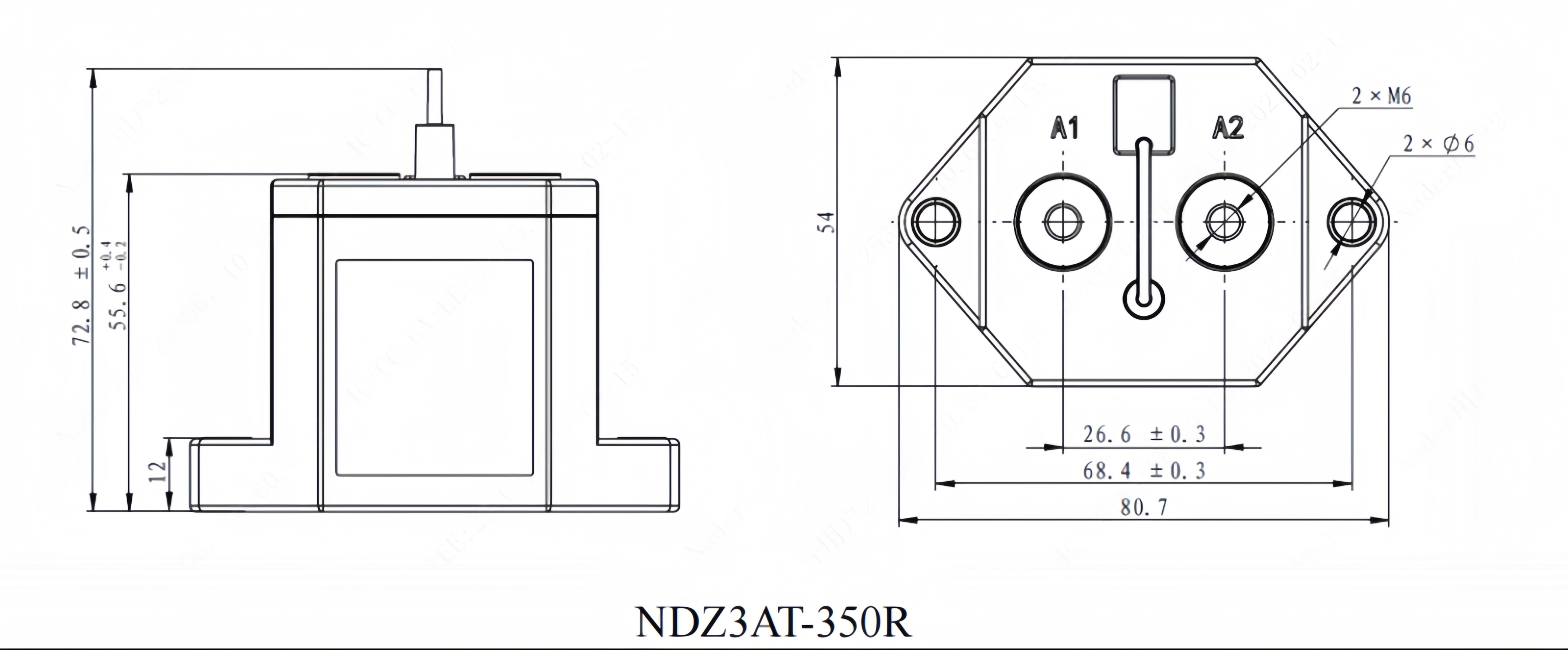 NDZ3AT-350R High voltage DC Contactor 1000V 150Amps