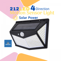 Solar Motion Sensor Light 212 LED 4 Direction Lighting