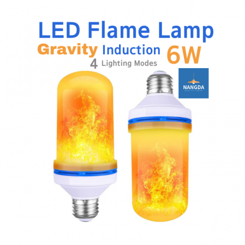 LED Flame Light LED Flame Lamp Gravity Induction 4 Lighting Modes 6W Decoration Light Restaurant Light cafe Light Cafe Light