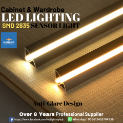 Cabinet & Wardrobe LED Lighting 45-Degree Sensor Light Kitchen Cabinet Light Aluminum Profile SMD2835 LED Anti-Glare Design